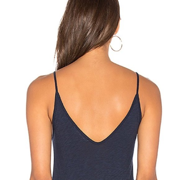 Stateside Supima Slub Jersey V-Neck Navy Tank Top - Picture 4 of 9